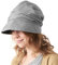 CHARM Damen Bio-Baumwolle Sommer Sonnenhut - Chemo Weite Krempe Visior Cap UV Schutz Grau
