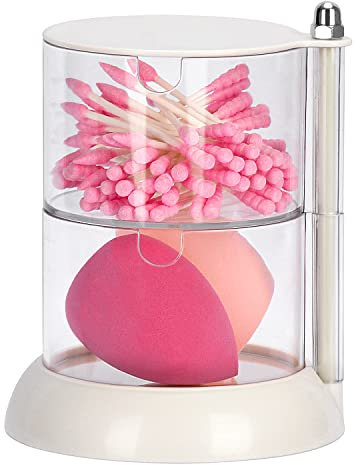 JessLab Almacenamiento Apilable, 2 Capas Acrílico Accesorios para el Cabello Organizadores Contenedores Bandejas de Joyería Organizador de Maquillaje Almacenaje Encimera para Baño y Vanidad