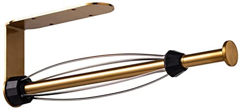 YUET Küchenrollenhalter ohne Bohren Gold mit Dämpfungseffekt, Einhandbedienung Schrank Edelstahl Papierrollenhalter Wand Selbstklebend und Bohrbarer für Küche und Bad Paper Towel Holder