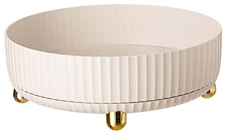 1PC Rotating Spice Holder Seasoning Rack Organiser Turntable Round Spice Bottles Shelf Kitchen Tray White