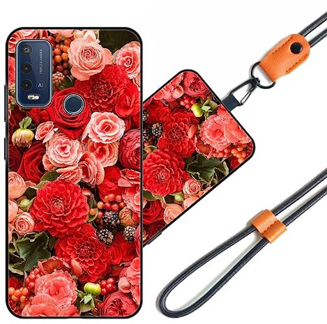 JEZSTHAI Coque Compatible avec Wiko Power U30 Housse Antichoc Souple avec Motif,Étui de Protection en TPU Silicone Souple Bumper Case avec Cordon de Collier Réglable,Motif*A03