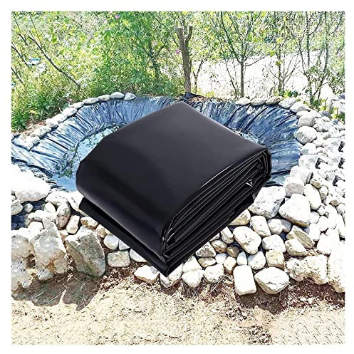LUCEAE Pond Liner Underlay 4X6M 5X8M 6X10M, Stagni Di Pesce da Giardino Rivestiti Preformati Impermeabili per Koi, Piscine e Fontane Di Pesce, 14 Mil Hdpe/Black/4 * 4M