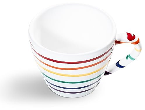 GMUNDNER KERAMIK Regenbogen, Kaffeetasse Gourmet (0,2L) Geschirr, handgemacht in Österreich