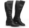 Hawkwell Damen-Reitstiefel mit breiter Wade und doppeltem Reißverschluss, Schwarz Synthetik EU 38