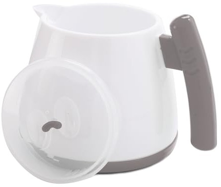 Microwave Jug or Kettle with Lid & Stay Cool Handle – Dishwasher Safe Double Wall Insulated Microwavable Container for Heating Water, Milk, Soup, Gravy & More - 800ml Capacity, H15 x W16.5cm Diameter