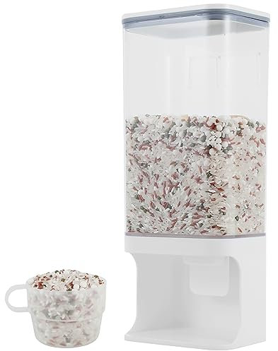 Cereal Storage Containers Wall Mounted Dry Food Dispenser 1500ML Rice Storage with Lid and Cup Kitchen Organizer Transparent Sealed Storage Containers for Laundry Scent Beads Coffee Beans (1500ML)