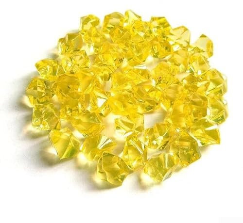 150 Stück künstliche Acryl-Diamanten Edelsteine glitzernde Steine Kunststoff Eis Felsen Vase Pflanze Dekoration (gelb)