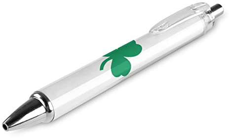 fifbird Kleeblatt-Kleeblatt-Kugelschreiber, Irland-Flagge, einziehbar, 0,5 mm dicke Spitze, schwarze Tinte, Premium-Qualität, Schreibgerät, 4 Stück