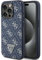 GUESS GUHCP15LPG4GPB Phone Case for iPhone 15 Pro 6.1 Inch Blue Hard Case 4G Triangle Metal Logo