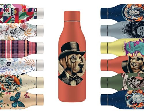 Mi Ko Mi Ka Botella de Agua de Acero Inoxidable - Botella Térmica Reutilizable de Diseño 550ml | Sin BPA | Mantiene 24H Frio / 12H Calor | Termo y Hermética - A Prueba de Fugas (Perro)