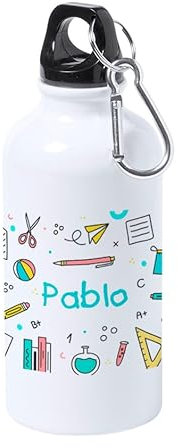 Genérico Botella Personalizada Niño Niña Nombre Botellas de Agua Aluminio Regalo (Cole)
