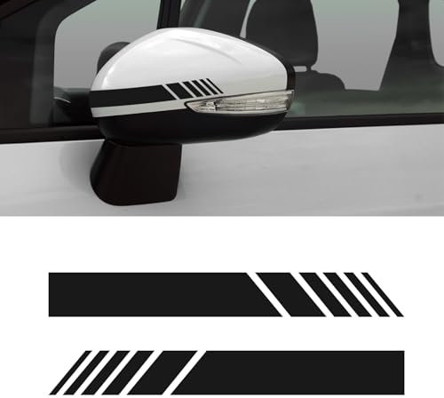 deemars 2PCS Auto Rückspiegel Aufkleber, Wasserdichte Reflektierende Aufkleber für den Seitenspiegel, Universelle Anti-Kollisions-Streifen für Fahrzeuge (Schwarz)