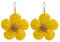 XINgjyxzk Rattan-Ohrringe, Halskette für Damen, Strand-Stroh-Ohrringe, Blumen-baumelnde Tropfenohrringe, geometrische Ohrringe, Linie
