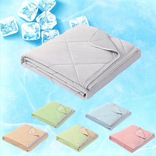 Recitem Schlafhimmel Cooling Sleep Kühldecke Bett - Kühlende Decke Sommer, Leichte Sommerdecke, Kühldecke für Menschen, Anti-Schweiß Atmungsaktive, Kühldecken zum Schlafen (Gellgrau, 150x200cm)