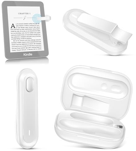 ODPOP Page Turner for Kindle Paperwhite, Remote Control Page Turner with Charging Case for Kindle iPad iPhone, Wireless Clicker for Reading in Bed (White)