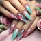 Ceboic 24Pcs French Press on Nails, Long Stiletto False Nails with Cat's Eye Design, Artificial Gradient Full Cover Fake Nails with Glue Stickers, Glossy Stick on Nail for Women and Girls