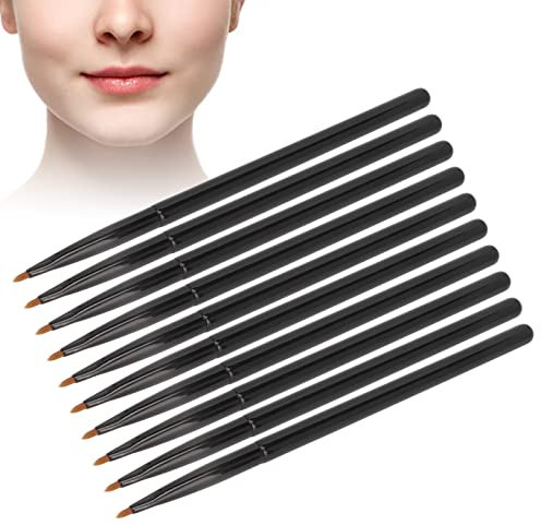 10 Stück Lippenpinsel, Kosmetikpinsel, Lipliner-Pinsel, professionell, weich, tragbar für Kosmetik