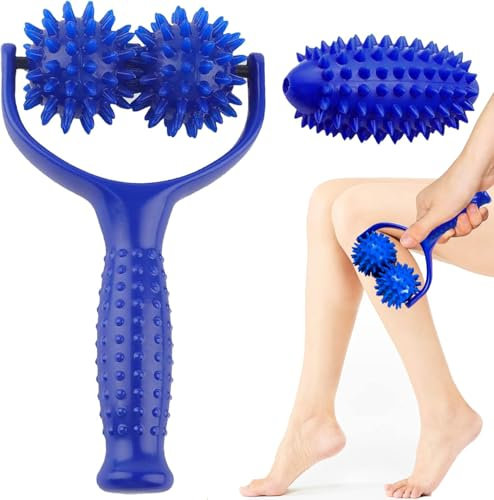Massageroller,Igelball,3 Stücke Igelball Fußmassage,Faszienball für Füße mit Griff,Auswechselbare Igelbälle Massage Ball Selbstmassagerolle für Beine Füße Hände Arme Schultern Rücken