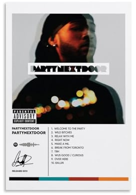 CHIMOSHEJI Partynextdoor Poster, Musikalbum, Poster, Wandkunst, dekoratives Gemälde, Schlafzimmer, 30 x 45 cm, ungerahmter Stil