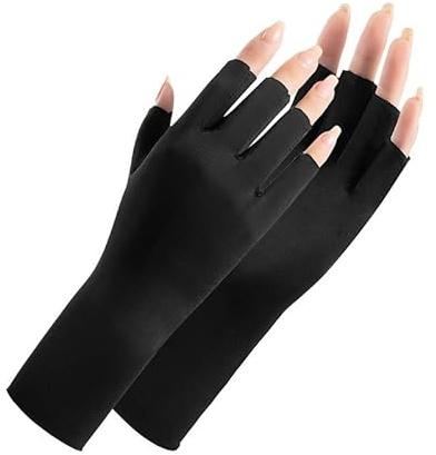 Utaly Women Sunblock Fingerless Gloves Non-Slip UV Protection Driving Riding Summer Outdoor Gloves for Women Girls
