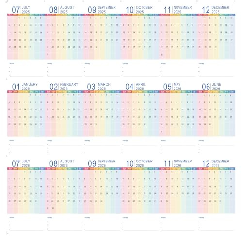 ZEEYUAN Neuer Kalender Ergänzungsblätter 7.2025 bis 12.2026 Tischkalender Seiten für Fotokalender