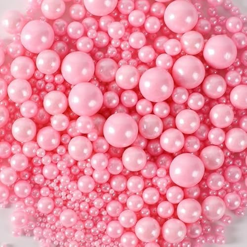 100g Perlen Torten-Zuckerstreu Pearl Sprinkles Rosa Tortendeko Topper Rosa Zuckerstreu für Desserts -Cupcake Cookies Zuckerperlen Essbar Sugar Sprinkle On Birthday Party (Pink)