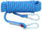 KDAMGOQE Climbing Rope, 65.6FT 12MM Static Safety Emergency Escape Rock Climbing Rope Survival Rope with 2 Hooks for Hiking Caving Camping Rescue Parachute,Thick Rope