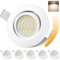 GeyouLux LED Einbaustrahler 230V Dimmbar 68mm 6W IP44 LED Spots 45° Schwenkbar 4000K Neutralweiß Deckenspots für Badezimmer Küche Wohnzimmer Einbauspots Flach Einbauleuchten Weiss 6er set