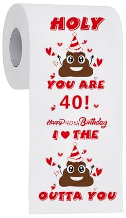40th Birthday Gifts for Women Men, Happy Prank Toilet Paper, Novelty Gag Gifts 40th Birthday Decorations, Funny Toilet Tissues Bulk Toilet Rolls, Presents for Female Male 40th Birthday, 3 Layers
