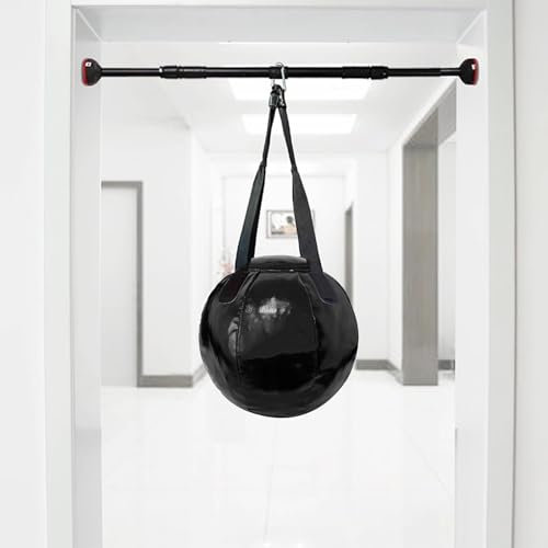 GTPBAO Doorway Punching Bags with Strength Pull-Up Bar, 17lb Kettlebell, Height Adjustable Speed Boxing Ball for Adults/Trainer, Black(Bar 121-160cm/47.6-63in)