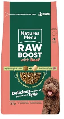 Natures Menu Raw boost Dry Food for Dogs with Beef - 1,5kg