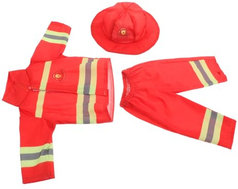 FUNNETOYU Feuerwehrmann Kostüm Puppenkleidung Für 43cm Mädchenpuppen Robustes Material Mit Hut Und Zubehör Rollenspiel Und Halloween