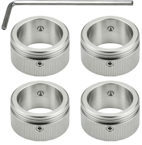 Ztolbriy Heizkörperthermostat Adapter aus 304 Edelstahl, 4pcs M30x1.5 Thermostat Adapter für Ravl-Heizungsventile, Innendurchmesser 22mm Heizungsthermostat Adapter mit Sechskantschlüssel