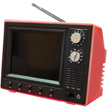 Xgdsnly Mini Dollhouse TV with Television Model Furniture Accessories Miniature Working LED Screen Suitable for Scene Collection Living Room Furniture, red