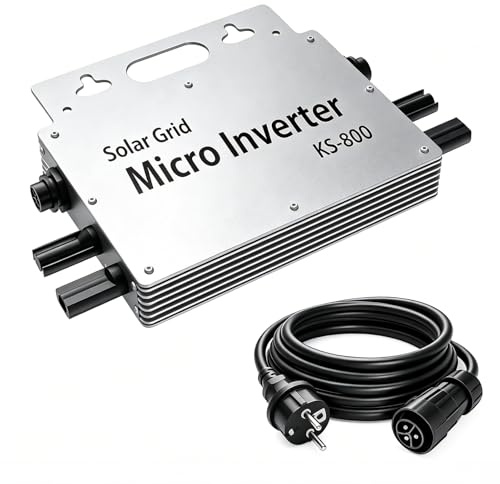 Mikro-Wechselrichter 800W mit AC-Kabel, MPPT Solar-Netzeinspeisung, Plug & Play, WiFi APP Überwachung, für Balkonkraftwerk
