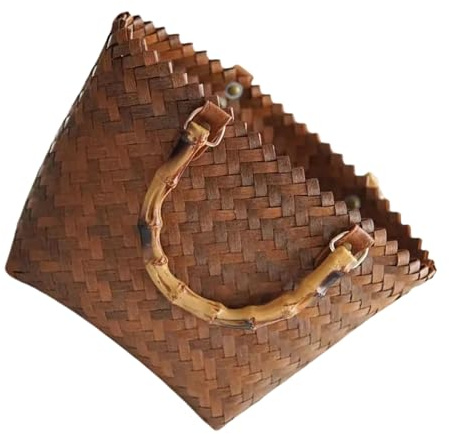 Alasum Woven Straw Tote Bag with Bamboo Handle Lightweight Large Capacity Handbag for Women’S Picnic and Holiday