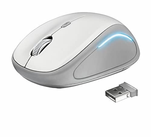 Trust Yvi FX Mouse Wireless con Illuminazione LED, Bianco
