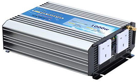 1000W pure sine wave AC power inverter 12V battery to 240V mains electricity (peak power 2000W) with wireless On/Off remote control