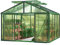 GFP Gewächshaus Asteria 22 Premium 311x311 cm mit integriertem Fundament 16 mm Doppelstegplatten, Farbe Moosgrün