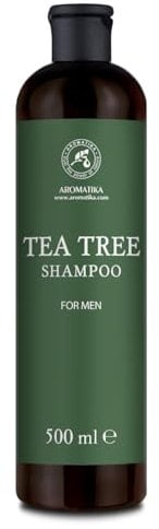Tea Tree Shampoo for Men 500ml - Shampoo with Tea Tree Essential Oil - Soft and Supple Hair - Hair and Scalp Care - All hair types -Moisturising - Fresh Aroma