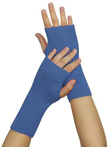 wobera ANGORA Pulswärmer oder Stulpen mit Daumenloch (Gr. 1, Farbe: jeansblau)