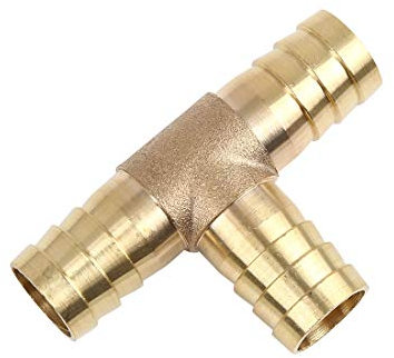 X AUTOHAUX Raccord en T 16 mm en laiton cannelé 3 voies pour tuyau d'air, eau, huile