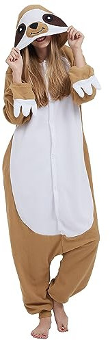 Pigiama Animali Cosplay Uomo Donna Adulti Costume Tuta Halloween Carnevale Cachi XL
