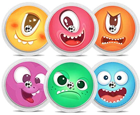 Diasticker® - Sticker für Freestyle Libre 2 Sensor - 6er Set “Monsterparty”