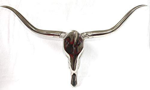 dekoundmeer Schädel Stier Bulle Aluminium Wanddekoration 70 x 45 cm