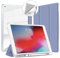 VAGHVEO Custodia Per iPad 10.2” 9a Generazione /8a 2020 /7a 2019 Cover con Pencil Holder [Auto Svegliati/Sonno], Sottile e Leggera Protettiva Smart Case Morbido TPU Copertura Traslucida, Grigio Viola