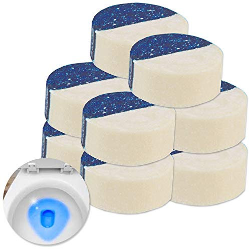 White Hinge Limited 10x Toilet Bowl Cleaning Tablets, Bleach & Blue Cistern Freshener Germ Killer Blocks
