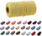 100 Yard/2 mm Baumwollseil, bunt, Handwerk, Kordel zum Stricken, für Geschenkverpackungen, Handwerk (gelb weiß)