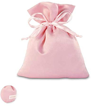 Cupido Formoso Bomboniera Sacchetto Confetti in Raso Rosa Battesimo Nascita 10 x h 14 cm conf. 12 pz Art 28854