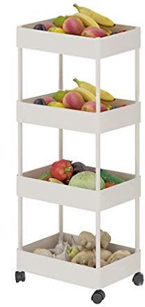 Dxbqm Support de Fruits et légumes utile Étagère de Cuisine Panier Multicouche Support de Stockage de Casse-croûte de Jouet avec Plancher de poulieSupport de Rangement matelassé Solide et Robuste,